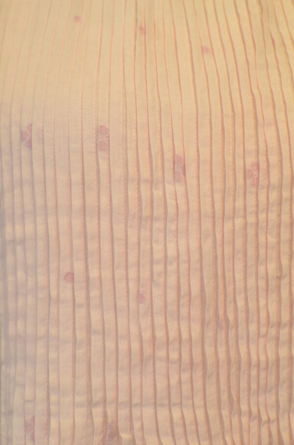 Hand spun Handwoven Pure cotton Jamdani Pink Round Neck Dress with Lining - Image 6